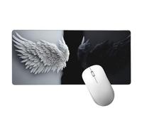 Tapis de Souris de Jeu, Noir et Blanc Tapis de Souris XXL 60 x 30 cm, sous Main Bureau Gaming Grand, Mouse Pad Aile Accessoires Bureau, Base en Caoutchouc Antidérapante, Gamer, Ordinateur, PC H-240