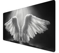 Tapis de Souris de Jeu Noir et blanc Tapis Souris XXL 600x300x3mm Sous Main Bureau Étanch aile Mouse Pad avec Base en Caoutchouc antidérapante à Bords Cousus Mousepad Desk Mat pour Bureau Maison Z1-31
