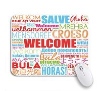 Tapis De Souris De Jeu Nuage De Mots De Bienvenue Multiples dans Différentes Langues Appréciation Conceptuelle Bureau Tapis Souris Résistant À Usure Tapis De Souris Carré, pour Maison, 25 x 30cm