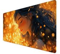 Tapis de Souris de Jeu Orange Tapis Souris XXL 600x300mm sous Main Bureau Étanch rêve Mouse Pad avec Base en Caoutchouc antidérapante à Bords Cousus Mousepad Desk Mat, pour Le Bureau Et Maison F1-298