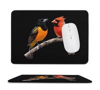 Tapis De Souris De Jeu Oriole De Baltimore Et Oiseau Cardinal Antidérapante Tapis De Bureau Lavable Base De Table pour Accessoires Travail Clavier 10X12In
