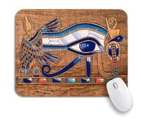 Tapis De Souris De Jeu Papyrus Égyptien Représentant L'Œil D'Horus Hiéroglyphes Pharaon Tapis De Souris Carré Doux Tapis Souris, pour Maison, Ordinateur, 25 x 30cm