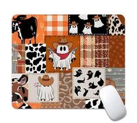 Tapis De Souris De Jeu Patchwork Cowboy Halloween Doux Glissement Facile Tapis De Souris Carré, pour Ordinateur, Ordinateur Portable, Jeux, 25x30cm