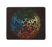 Tapis De Souris De Jeu Pentacle/Nœud Irlandais Élémentaire Wiccan Confort Souris Tapis Résistant Mouse Pad pour Maison Clavier Gaming 10X12In