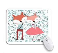 Tapis De Souris De Jeu Personnage De Chien Mignon Animal Renard Loup Couple Amoureux Griffonnage Bureau Tapis Souris Lavable Tapis De Souris Carré, pour Ordinateur, 25 x 30cm
