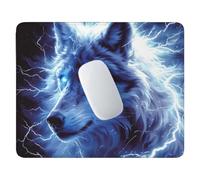 Tapis de Souris de jeu Petit Tapis de Bureau 420x350 mm Tapis de Souris Lavable Tapis de Bureau pour Ordinateur Portable, Tapis de Souris Le loup foudre Avec Base en Caoutchouc Antidérapante V-864
