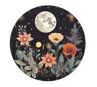 Tapis De Souris De Jeu Plante Bohème Vintage, Phase De Lune, Fleur Résistant À Usure Glissement Facile Tapis De Souris Antidérapant, pour Ordinateur, Maison, Ordinateur Portable, Jeux, 20cm