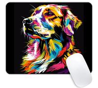 Tapis De Souris De Jeu Portrait De Chien Coloré avec Bord Cousu Moderne Tapis Souris, pour Ordinateur, Ordinateur Portable, Jeux, 25x30cm