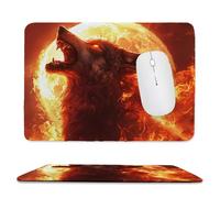 Tapis de Souris de jeu pour Ordinateur portable 290x240x3mm, Base en Caoutchouc Antidérapant avec Bords Cousus pour la Maison, le Bureau, le Clavier D'ordinateur Portable, Gifts - Le loup de feu M-412