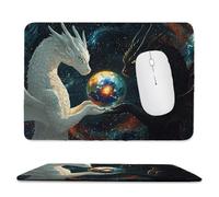 Tapis de Souris de Jeu pour Ordinateur Portable 290x240x3mm, Base en Caoutchouc Antidérapant avec Bords Cousus pour la Maison, Le Bureau, Le Clavier D'ordinateur Portable - Dragon de la Terre M-133