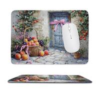 Tapis de Souris de jeu pour Ordinateur portable 290x240x3mm, Base en Caoutchouc Antidérapant avec Bords Cousus pour le Bureau, le Clavier D'ordinateur Portable - Panier de fruits Cottage M-246