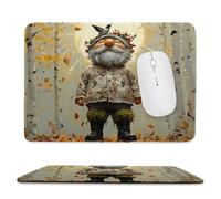 Tapis de Souris de jeu pour Ordinateur portable 290x240x3mm, Base en Caoutchouc Antidérapant avec Bords Cousus pour la Maison, le Bureau, le Clavier D'ordinateur Portable - Nains de la forêt M-728