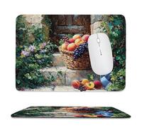 Tapis de Souris de jeu pour Ordinateur portable 290x240x3mm, Base en Caoutchouc Antidérapant avec Bords Cousus pour la Maison, le Bureau, le Clavier D'ordinateur Portable - Panier de fruits M-244