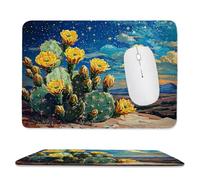 Tapis de Souris de jeu pour Ordinateur portable 290x240x3mm, Base en Caoutchouc Antidérapant avec Bords Cousus pour la Maison, le Bureau, le Clavier D'ordinateur Portable - Sunflower étoilé M-867