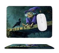 Tapis de Souris de jeu pour Ordinateur portable 320x260x3mm, Base en Caoutchouc Antidérapant avec Bords Cousus pour la Maison, le Bureau, le Clavier D'ordinateur Portable - Le Corbeau sorcière M-671