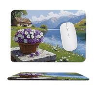 Tapis de Souris de jeu pour Ordinateur portable 360x300x3mm, Base en Caoutchouc Antidérapant avec Bords Cousus pour le Bureau, le Clavier D'ordinateur Portable - Panier de fleurs paysage M-386