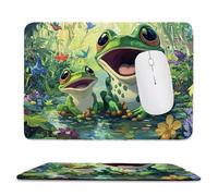 Tapis de Souris de jeu pour Ordinateur portable 360x300x3mm, Base en Caoutchouc Antidérapant avec Bords Cousus pour la Maison, le Bureau, le Clavier D'ordinateur Portable - Jolie grenouille M-466