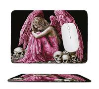 Tapis de Souris de jeu pour Ordinateur portable 360x300x3mm, Base en Caoutchouc Antidérapant avec Bords Cousus pour la Maison, le Bureau, le Clavier D'ordinateur Portable, Gifts - Ange squelette M-496