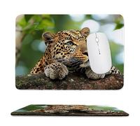 Tapis de Souris de jeu pour Ordinateur portable 360x300x3mm, Base en Caoutchouc Antidérapant avec Bords Cousus pour la Maison, le Bureau, le Clavier D'ordinateur Portable, Gifts - Animaux guépard M171