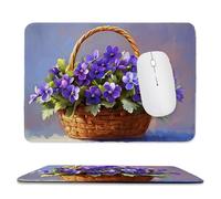 Tapis de Souris de jeu pour Ordinateur portable 420x350x3mm, Base en Caoutchouc Antidérapant avec Bords Cousus pour la Maison, le Bureau, le Clavier D'ordinateur Portable - Panier de fleurs M-385