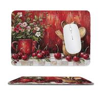 Tapis de Souris de jeu pour Ordinateur portable 420x350x3mm, Base en Caoutchouc Antidérapant avec Bords Cousus pour le Bureau, le Clavier D'ordinateur Portable - Ustensiles de cuisine fleurs M-110