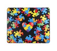 Tapis de souris de jeu pour ordinateur portable avec base en caoutchouc antidérapant et bords cousus pour la sensibilisation à l'autisme, 24,1 x 20,1 cm, pour ordinateur portable, pour joueur, bureau