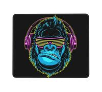 Tapis De Souris De Jeu Rectangle Cool Gorilla Antidérapante Tapis De Souris Confort Mousepad De Bureau pour Accessoires Pc Travail 10X12In