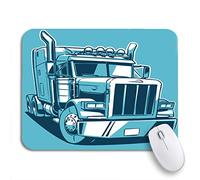 Tapis De Souris De Jeu Remorque Classique Américaine Camion Dessin Animé Bicolore Semi Gros Tracteur Bureau Tapis Souris Moderne Tapis De Souris Carré, pour Ordinateur, Maison, 25 x 30cm
