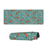 Tapis De Souris De Jeu Renards Roux Et Lièvres Sans Couture Base En Caoutchouc Antidérapante Lavable Tapis De Souris Carré, Pour Ordinateur, Maison, Ordinateur Portable, 80x30cm