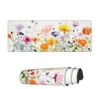 Tapis De Souris De Jeu Résumé Botanique Nature Fleur Base en Caoutchouc Antidérapante Doux Tapis De Souris D'Ordinateur, pour Ordinateur Portable, Ordinateur, Maison, 80x30cm