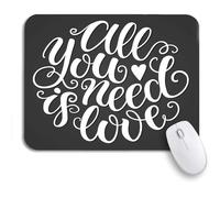 Tapis De Souris De Jeu Résumé Tout Ce Dont Vous Avez Besoin C'est d'amour Doodle Romantique Beau Tapis De Souris Carré Résistant À Usure Tapis Souris, pour Ordinateur, 25 x 30cm