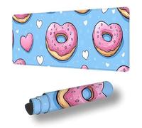 Tapis de Souris de Jeu Rose Tapis Souris XXL 600 x 300 x 3 MM sous Main Bureau Macarons Mouse Pad avec Base en Caoutchouc antidérapante Étanch à Bords Cousus, pour Le Bureau Et La Maison S-8388