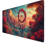 Tapis de Souris de Jeu Rose Tapis Souris XXL 800x400x3mm sous Main Bureau Étanch Attrape-rêves Mouse Pad avec Base Caoutchouc antidérapante à Bords Cousus Mousepad Desk Mat pour Bureau Maison F1-534