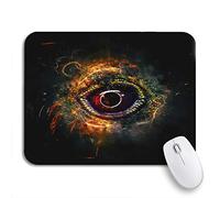 Tapis De Souris De Jeu Rouge Horreur Zombie Oeil Jaune Femme Colère Noir Tapis De Souris Carré Résistant À Usure Tapis De Souris Antidérapant, pour Maison, Jeux, 25 x 30cm