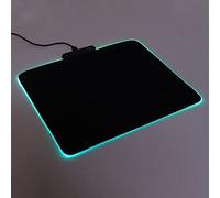 Tapis de Souris de Jeu RVB, Tapis de Souris de Jeu RVB Tapis de Bureau étanche 12 Effets D'éclairage USB Tapis LED Filaire pour PC, Ordinateur Portable, Bureau (300x250x4mm/11.8x9.8x0.2in)