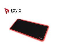 Tapis de souris de jeu - Savio - Turbo Dynamic - Antidérapant - Rétroéclairage LED - 11 modes RGB