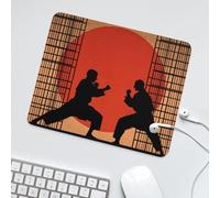 Tapis De Souris De Jeu Silhouette Classique d'un Athlète De Karaté Lavable Tapis De Souris Antidérapante Mouse Pad pour Travail Accessoires Clavier 10X12In