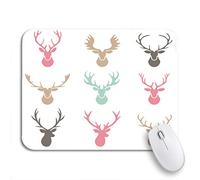 Tapis De Souris De Jeu Silhouette De Cerf avec Cornes Et Étiquette D'Élan, Cerf, Norvège, Femelle Bureau Tapis Souris Glissement Facile Tapis Souris, pour Jeux, Ordinateur Portable, 25 x 30cm