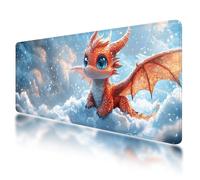 Tapis de Souris de Jeu, Tapis de Souris XXL Animal 1000 x 500 mm, sous Main Bureau avec Coutures sur Les Bords, Mouse Pad Dragon Imperméable Antidérapant pour Accessoire Bureau, pour Gamer, PC, -769
