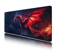 Tapis de Souris de Jeu, Tapis de Souris XXL Animal 1000 x 500 mm, sous Main Bureau avec Coutures sur Les Bords, Mouse Pad Dragon Imperméable Antidérapant pour Accessoire Bureau, pour Gamer, PC, D-39