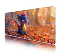 Tapis de Souris de Jeu, Tapis de Souris XXL Automne 1000 x 500 mm, sous Main Bureau avec Coutures sur Les Bords, Mouse Pad Dragon Imperméable Antidérapant pour Accessoire Bureau, pour Gamer, PC, -849