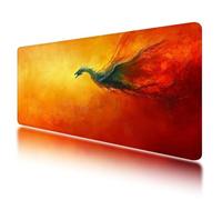 Tapis de Souris de Jeu, Tapis de Souris XXL Orange 1000 x 500 mm, sous Main Bureau avec Coutures sur Les Bords, Mouse Pad Dragon Imperméable Antidérapant pour Accessoire Bureau, pour Gamer, PC, O-35