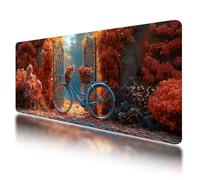 Tapis de Souris de Jeu, Tapis de Souris XXL Orange 800 x 300 mm, sous Main Bureau avec Coutures sur Les Bords, Mouse Pad Vélo Imperméable Antidérapant pour Accessoire Bureau, pour Gamer, PC, B-77