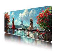 Tapis de Souris de Jeu, Tapis de Souris XXL Paris 1200 x 600 mm, sous Main Bureau avec Coutures sur Les Bords, Mouse Pad Paysage Imperméable Antidérapant pour Accessoire Bureau, pour Gamer, PC, -929