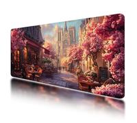 Tapis de Souris de Jeu, Tapis de Souris XXL Rose 1200 x 600 mm, sous Main Bureau avec Coutures sur Les Bords, Mouse Pad Paris Imperméable Antidérapant pour Accessoire Bureau, pour Gamer, PC, O-63