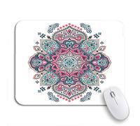 Tapis De Souris De Jeu Tatouage Au Henné Ethnique À Motif De Médaillon De Fleur Vintage Tapis De Souris D'Ordinateur Résistant À Usure Tapis Souris, Pour Maison, Jeux, 25 x 30cm