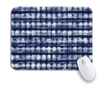Tapis De Souris De Jeu Teinture Bleue Abstraite Indigo Shibori Traits Bleu Marine Motif Bureau Tapis Souris Avec Bord Cousu Tapis De Souris D'Ordinateur, Pour Maison, 25 x 30cm