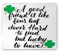 Tapis De Souris De Jeu Texte De La Saint-Patrick avec Lettres Cursives Et Feuilles Tapis De Souris Antidérapant Moderne Tapis Souris, pour Ordinateur Portable, Maison, 25x30cm