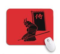 Tapis De Souris De Jeu Texte Japonais d'action Représentant Une Épée Et Un Drapeau De Samouraï Debout Bureau Tapis Souris Doux Tapis De Souris D'Ordinateur, pour Jeux, Maison, 25 x 30cm