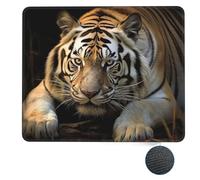 Tapis De Souris De Jeu Tigre Menteur Bords Cousus Tapis De Gaming Lavable Souris De Gaming pour Pc Professionnels Ordinateur 25X30Cm